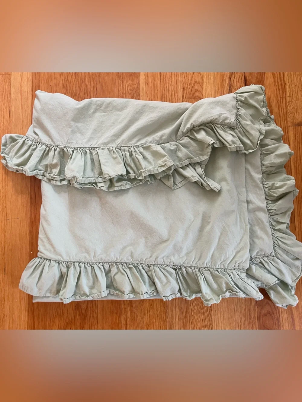 Soft Sage Ruffled Duvet Cover